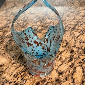 Studio End Of Day Art Glass Basket